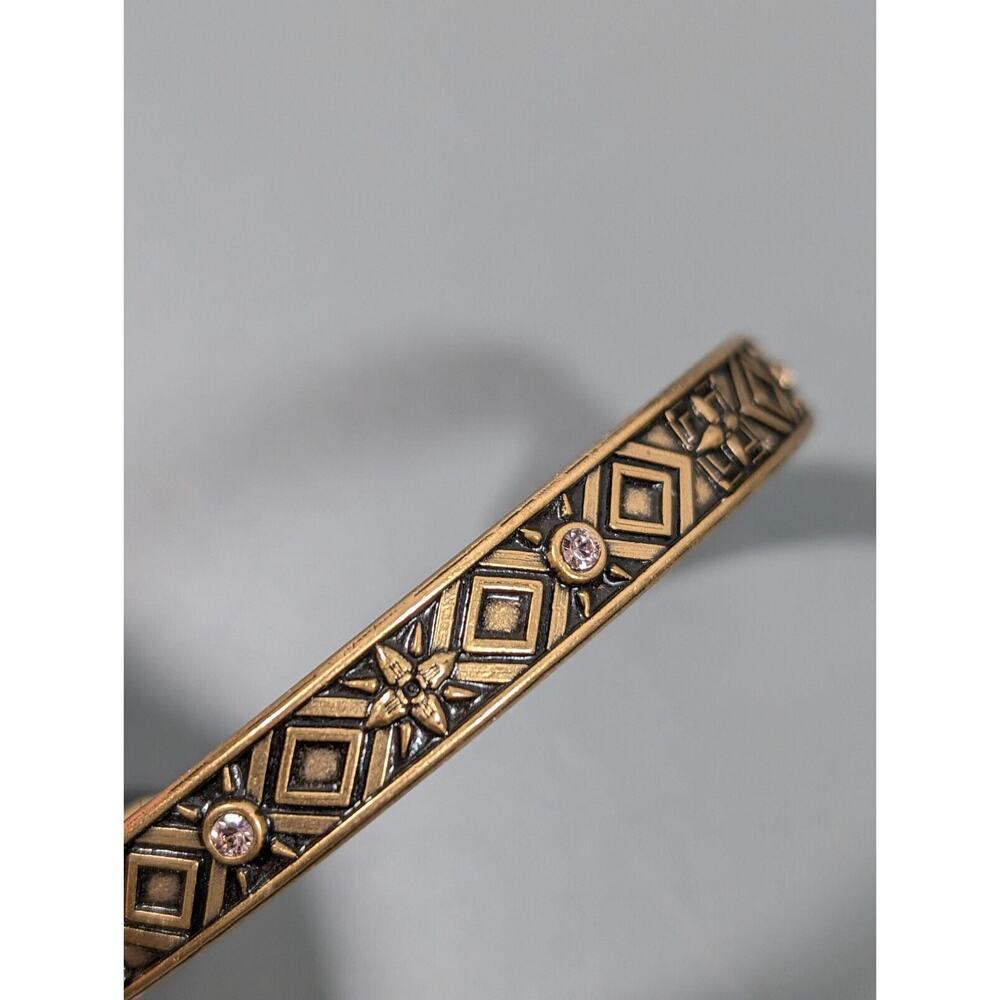 Alex and Ani Healing Love Gold Tone Crystal Cuff Bracelet 6.5 inch - Picture 3 of 8